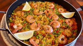 Riz aux Crevettes Façon Paella Rapide et Divin [upl. by Glanti613]