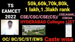 TS EAMCET 2022 cse for 1 lakh rank above students [upl. by Bittencourt899]