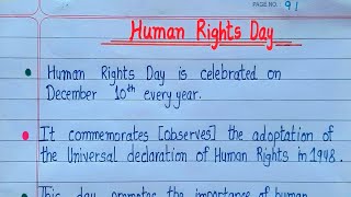 10 lines on Essay on Human Rights Day in EnglishEssay on Human Rights Day in English growwithuma [upl. by Seiden796]