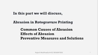 Rotogravure Printing Problems and Their Solutions Part 2 [upl. by Aiepoissac711]