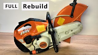 Full STIHL Concrete Saw Rebuild in 9 minutes Stihl TS 420 Basically with three tools [upl. by Hnim412]