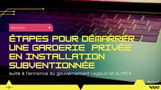 Comment démarrer une garderie subventionnée [upl. by Narad]