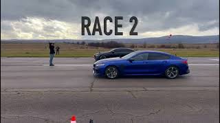 BMW M8 Competition Gran Coupe vs Mercedes AMG GT 63S Brabus WET Drag Race [upl. by Shelah335]