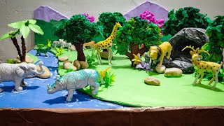 Best Forest Model Jungle For School Projects  With Wild Animals [upl. by Child]