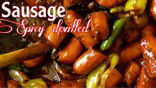 Sausage spicy devilled  Lowcarb recipe  keto  life without rice mukbangVlog54 [upl. by Hcurob]