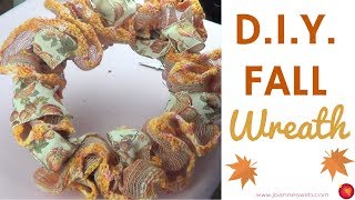 Fall Wreath  DIY Fall Decor  Easy Crochet and Ribbon Wreath [upl. by Rusert]