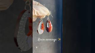 Resin ✨ resin earrings 🤩❤️resin crafts resin resinjewelry resincrafts earrings craftideas [upl. by Arytal344]