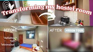 I CHANGED MY HOSTEL ROOM TO MY DREAM AESTHETIC BEDROOM‼️ROOM TOUR roomtourhostelroommakeoverfyp [upl. by Enriqueta]