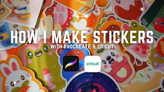 How I Make Stickers  Using Procreate amp Cricut to Make Stickers Tutorial [upl. by Atteuqahs181]