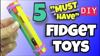 5 EASY DIY FIDGET TOYS  HOW TO MAKE HOMEMADE FIDGETS  5 MINUTE FIDGET TOYS PAPER STRAWS LIDS [upl. by Atis]