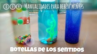 BOTELLAS SENSORIALES o SENSORY BOTTLES Manualidades para bebés o niños pequeños [upl. by Bakki695]