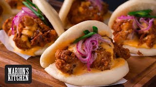 Spicy Fried Chicken Bao Buns  Marions Kitchen [upl. by Anyehs899]