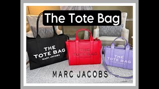 MARC JACOBS THE TOTE BAG COMPARISON  WHAT FITS  SMALL MEDIUM amp LARGE  CANVAS amp LEATHER TOTE BAGS [upl. by Murage]