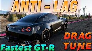 Forza Horizon 5  Fastest ANTI LAG Nissan GTR Drag Build amp Tune [upl. by Seyer]