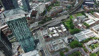 Deansgate square and Beetham tower drone flight Manchester 4k [upl. by Harcourt]