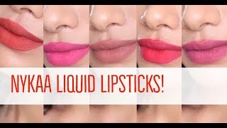 NYKAA MATTE TO LAST LIQUID LIPSTICKS  SWATCHES amp REVIEW  Malvika Sitlani [upl. by Irollam850]