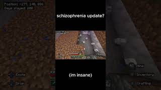 Schizophrenia Update Crazy minecraftshorts minecraftmeme meme [upl. by Asilrahc845]