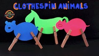 Clothespin Animals [upl. by Akisej73]