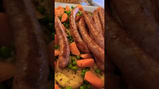 Delicious Chipolata Sausages with Herbed Crushed New Potatoes and Veggies [upl. by Natsreik]