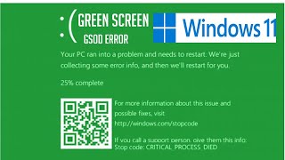 How To Fix Windows 11 Green Screen of Death [upl. by Nahtnanhoj]