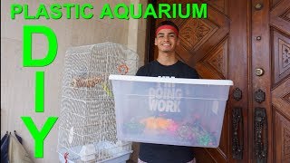 Large Homemade DIY Plastic Aquarium [upl. by Herzel434]