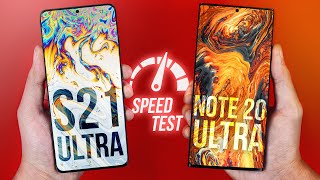 Samsung Galaxy S21 Ultra vs Note 20 Ultra  Speed Test [upl. by Ayhdnas]