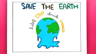 Climate Change Drawing Easy Step by Step [upl. by Dimphia]