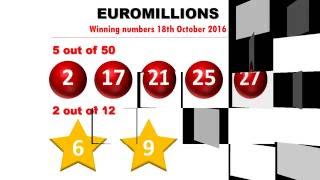 Euromillionen  Euromillions Gewinnzahlen Ziehung Dienstag 18102016  Jackpot geknackt [upl. by Aiel]