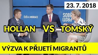 Brněnský náměstek vyzval k přijetí desítek MIGRANTŮ Hodně vyhrocená debata mezi HOLLANEM a TOMSKÝM [upl. by Neveda]