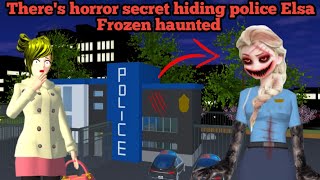 Theres horror secret hiding police Elsa Frozen Exe Haunted In new Koban 😱 Sakura School Simulator [upl. by Barayon]