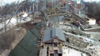 Cedar Point Shoot the Rapids construction time lapse [upl. by Yerggoeg]