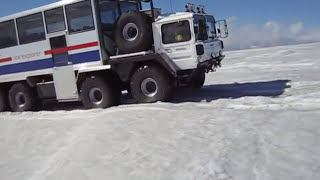 Ice explorer crawling to the top of the glacier [upl. by Trah]