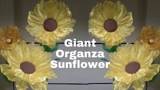 How to Make a Giant Organza Flower Sunflower DIY [upl. by Yetti861]