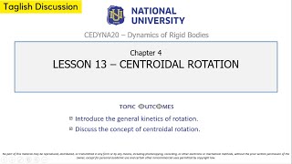 Dynamics of Rigid Bodies  Centroidal Rotation [upl. by Eirrol]