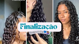 finalização tesourinha cabelo cacheado 💙💇🏽‍♀️ [upl. by Aseeram]