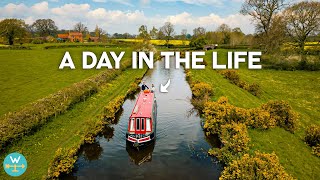 DAILY LIFE ABOARD A CANAL BOAT cruising Great Britain [upl. by Keynes]