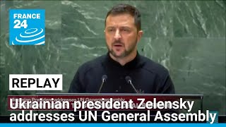 REPLAY Ukrainian president Zelensky addresses UN General Assembly seeks global support [upl. by Grew]