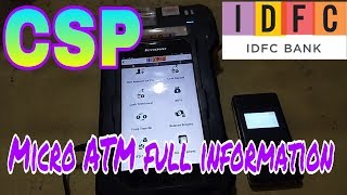 IDFC BANK CSP and Micro ATM full information [upl. by Attenev]