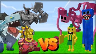 Minecraft MOWZIES MOBS VS POPPY PLAYTIME   BATALHA DE MOBS  BEDROCK EDITION [upl. by Lamiv]