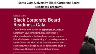 Santa Clara University Black Corporate Board Readiness [upl. by Skinner]