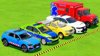 TRANSPORTING PIXAR CARS amp FRUITS WITH COLORED amp JOHN DEERE vs CLAAS vs TRACTORS  BeamNGdrive [upl. by Enitsuj298]