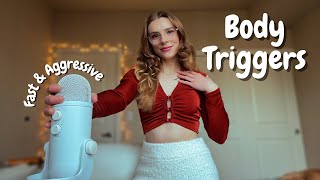 ASMR  INTENSE AND CHAOTIC BODY TRIGGERS fast amp aggressive fabric amp skin scratching mouth sounds [upl. by Burke]