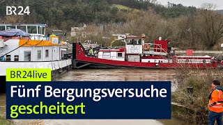 Auf Grund festgefahren Güterschiff legt MainSchifffahrt lahm  BR24live [upl. by Vladamir]