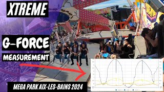 Xtreme GFORCE MESUREMENT Masson  KMG Onride Mega Park AixlesBains 2024 [upl. by Lessig]