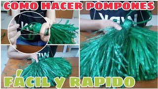 COMO HACER POMPONES DE RAFIA FACIL Y RAPIDOPOMPONES PARA DESFILEPOMPONES DE PORRISTA [upl. by Stirling]