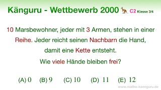 C2 🦘 Känguru 2000 🦘 Klasse 3 und 4  Marsbewohner mit 3 Armen  geschickt Zählen [upl. by Lesslie]