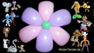 Balloon Flower colorful Ballon Blume bunt Modellierballon Ballonfiguren [upl. by Tosch]