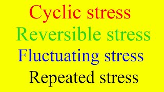 cyclic stress  fluctuating stresses  reversed stresses  fatigue  fully reversed stressendurance [upl. by Bevin]