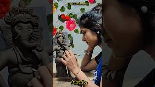 ganpati bappa idol making  Ganesha idol making shortsshortclayart clayidol sculpture [upl. by Joann]