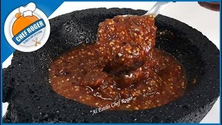 Como hacer SALSA DE CHILE PIQUIN Salsa en molcajete Salsa picosas  Chef Roger [upl. by Ilecara162]